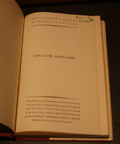 1951 ABSALOM, ABSALOM! William Faulkner Modern Library 271 Hardcover Dust Jacket - Picture 6 of 7
