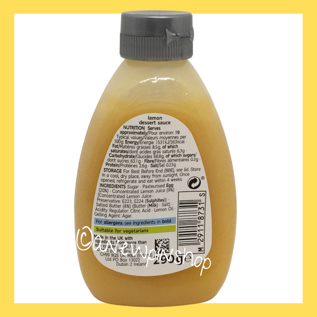 M&S Dessert Sauce Lemon Sherbert Drizzle Cakes Pancakes Ice Cream