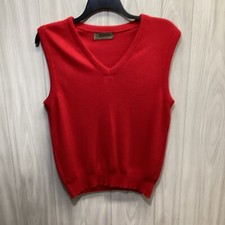 JANTZEN Men's Size 21x24" V-Neck Sweater Vest Red No Material Tag USA Vintage