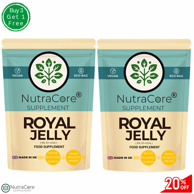 Gelée Royale Kapseln 500mg (8% 10-HDA) 100% natürlich - Immunität & Energieunterstützung - 180 Kapseln
