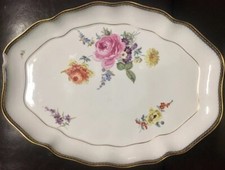 Meissen Antik Große Tablett Platte A-Kante Blumenbukett 37x28 Pfeifferzeit⚔️