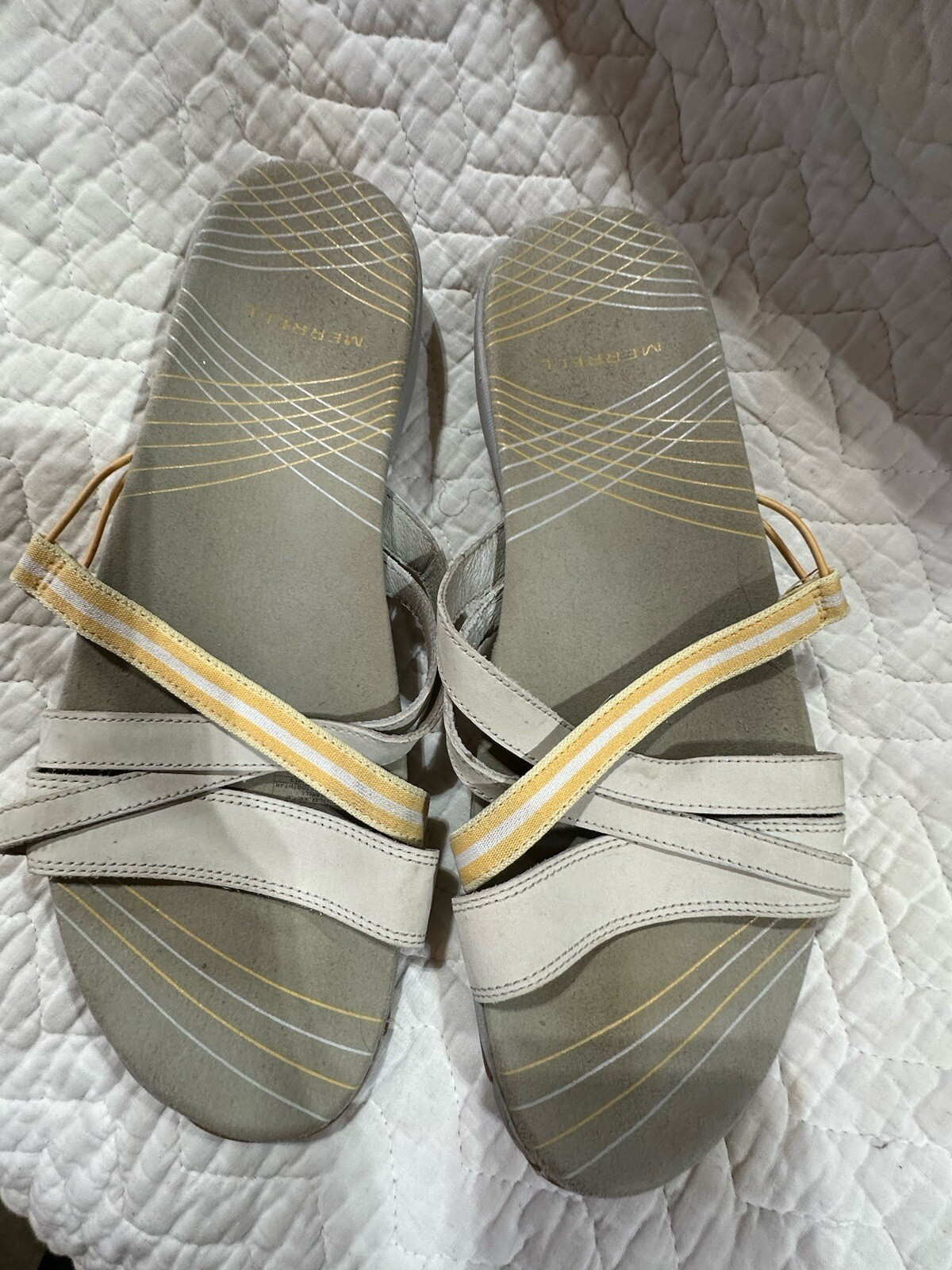 Merrell sandali donna acacia fodera argento lino slide taglia 11