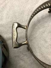 Mid Century Modern Turquoise Covered Casserole Dish With Brass Stand