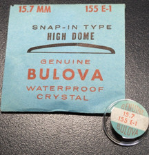 Genuine NEW Bulova 15.7mm Snap High Dome Replacement Watch Crystal Part 155E-1