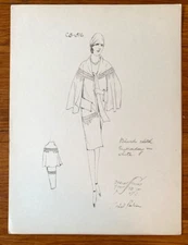 1920's ETHEL RABIN Vintage ART DECO Original Fashion Design Template 