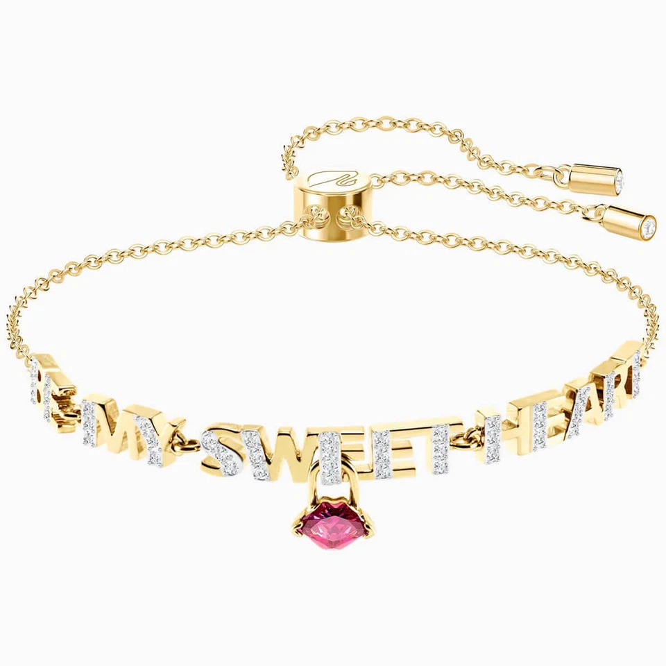 Swarovski Women's Bracelet Melt Your Heart Tiny Red Lip Motif YG Plated 5446015