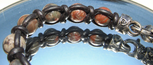 Pearl Tiger Eye Bead Necklace Leather Agate Bracelet Earring Bea Pin 5 Piece Set - Picture 9 of 24
