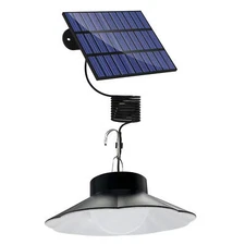 Solar Pendant Lights Outdoor Indoor Dusk to Dawn Solar Powered Shed Lamp