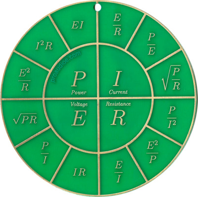 Ohm's Law + Joule's Law PCB Art Wheel (Green)