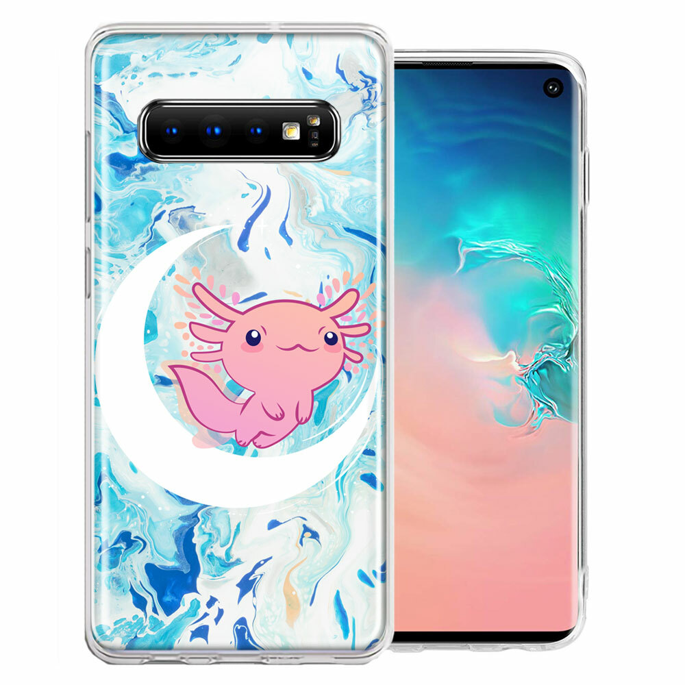 For Samsung Galaxy 10 Axolotl Moon Mable Double Layer Phone Case Cover