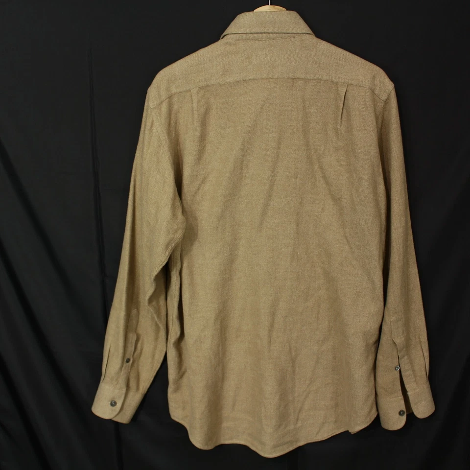 Camisa Ralph Lauren Etiqueta Púrpura Botón Talla M Franela Hombre Algodón Beige Foto 4 de 4