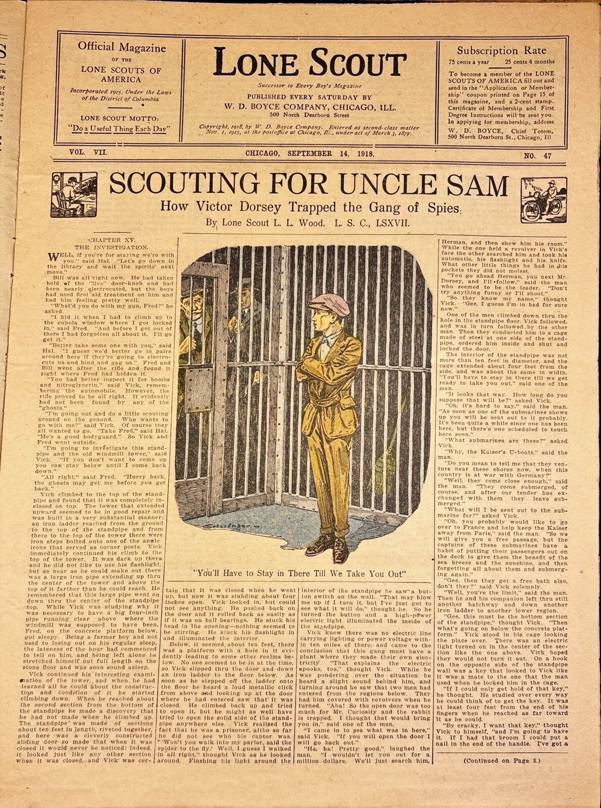 WWI Marines Devil Dogs General Barnett Lone Scout Magazine