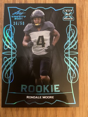 2021 LEAF TRINITY FOOTBALL RONDALE MOORE #RB-17 RC Rookie card # d 36/50!