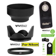 55MM HARD LENS HOOD RUBBER HOOD REMOTE 55MM UV FILTER FOR NIKON D5600 D3400