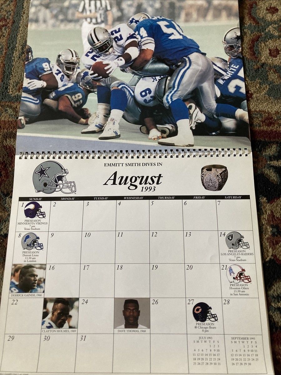 1993 Dallas Cowboys 12 Month Calendar August 1993 - July 1994 | eBay