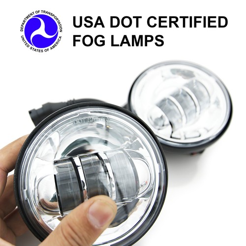 4.5" LED Auxiliary Spotlight Passing Light For Harley Street Glide FLHX 06-22 - Picture 4 of 11