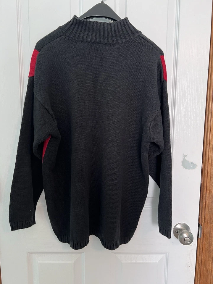 Liz Claiborne Black And Red Check Snowflake Sweater XL - Image 4 of 4
