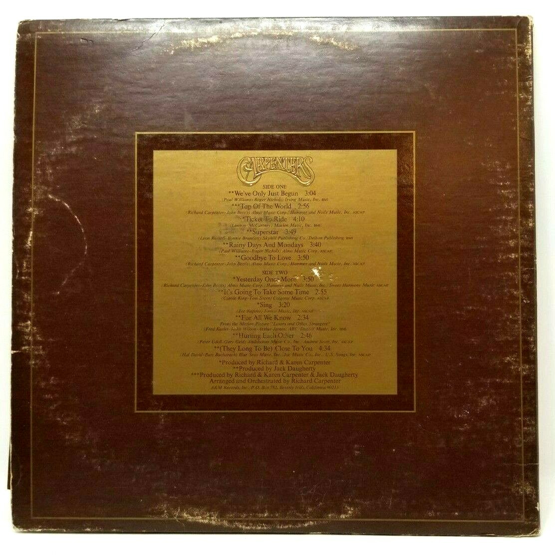 The Carpenters - The Singles 1969-1973 VINYL LP Album Record 1973