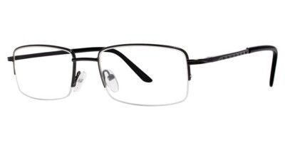 MODERN OPTICAL DELUXE MEN'S EYEGLASSES 54-18-145 BLACK SEMI RIMLESS W/ SOFT CASE
