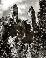 1949/80 Vintage ANSEL ADAMS Landscape Yosemite Cathedral Spire Tritone Photo Art
