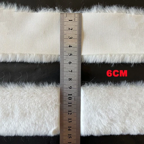 2Meter Faux Rabbit Fur White Strips Ribbon Edge Trim Sewing Clothing Cuffs Craft - Picture 10 of 24
