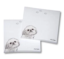 Shih Tzu Sticky Notes Notepad - Tan Puppy Cut - 100 Sheets