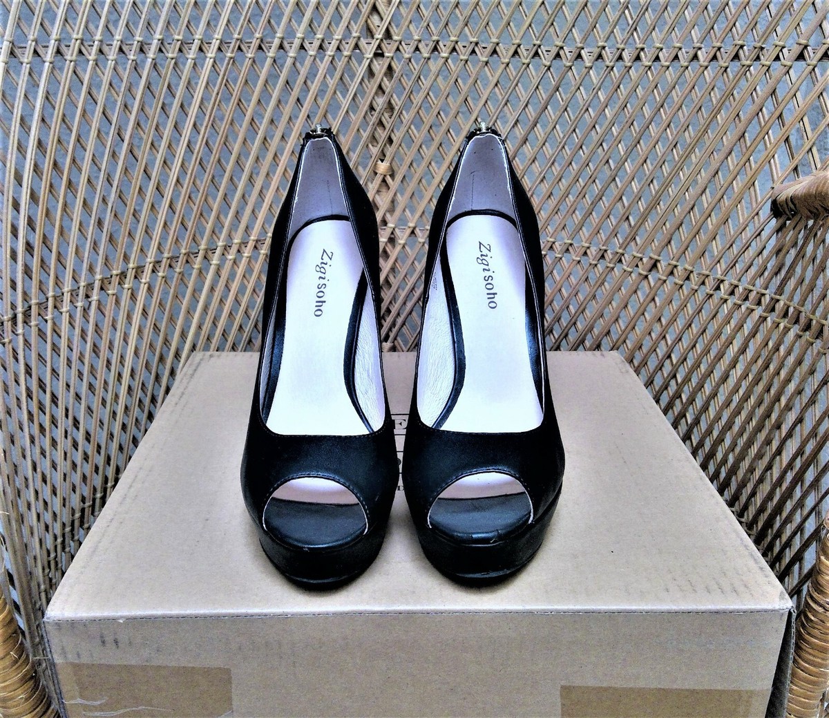 Escarpins ZIGIsoho Plateforme Simili Cuir Noir - Taille 8.5 US - Occasion