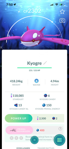 Shiny Kyogre with Go Tour Background | Pokémon GO | Mini PTC