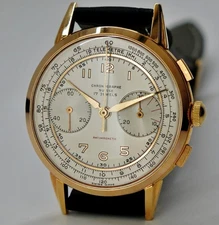 Chronographe Suisse, EXCELLENT, gold plated, hand winding Landeron serviced 60's
