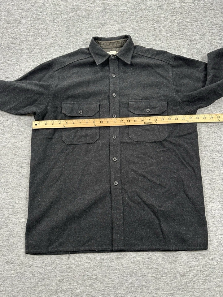 Camisa Banana Republic Para Hombres Pequeña Gris Mezcla de Lana Sobrecamisa De Colección Hecha en Portugal Foto 3 de 4