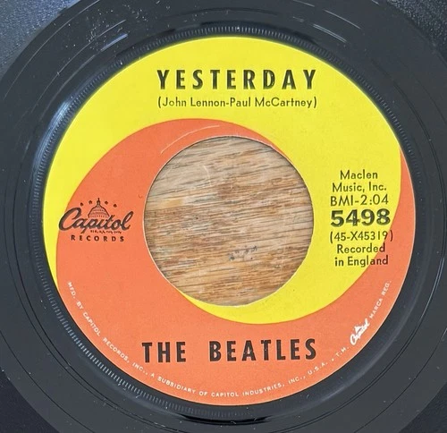 Beatles Yesterday Act Naturally Capitol 5498 45rpm W/Subsidiary Perimeter Print