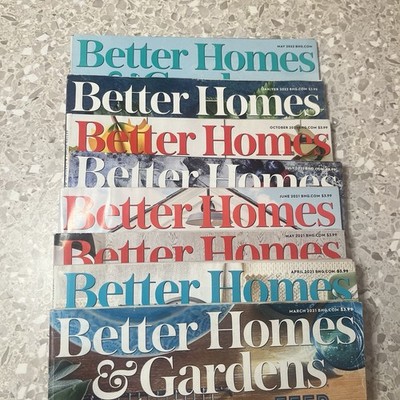 Better Homes and Gardens 2021 Mar-Jul & Oct 2022 Jan/Feb & May Magazine Lot of 8