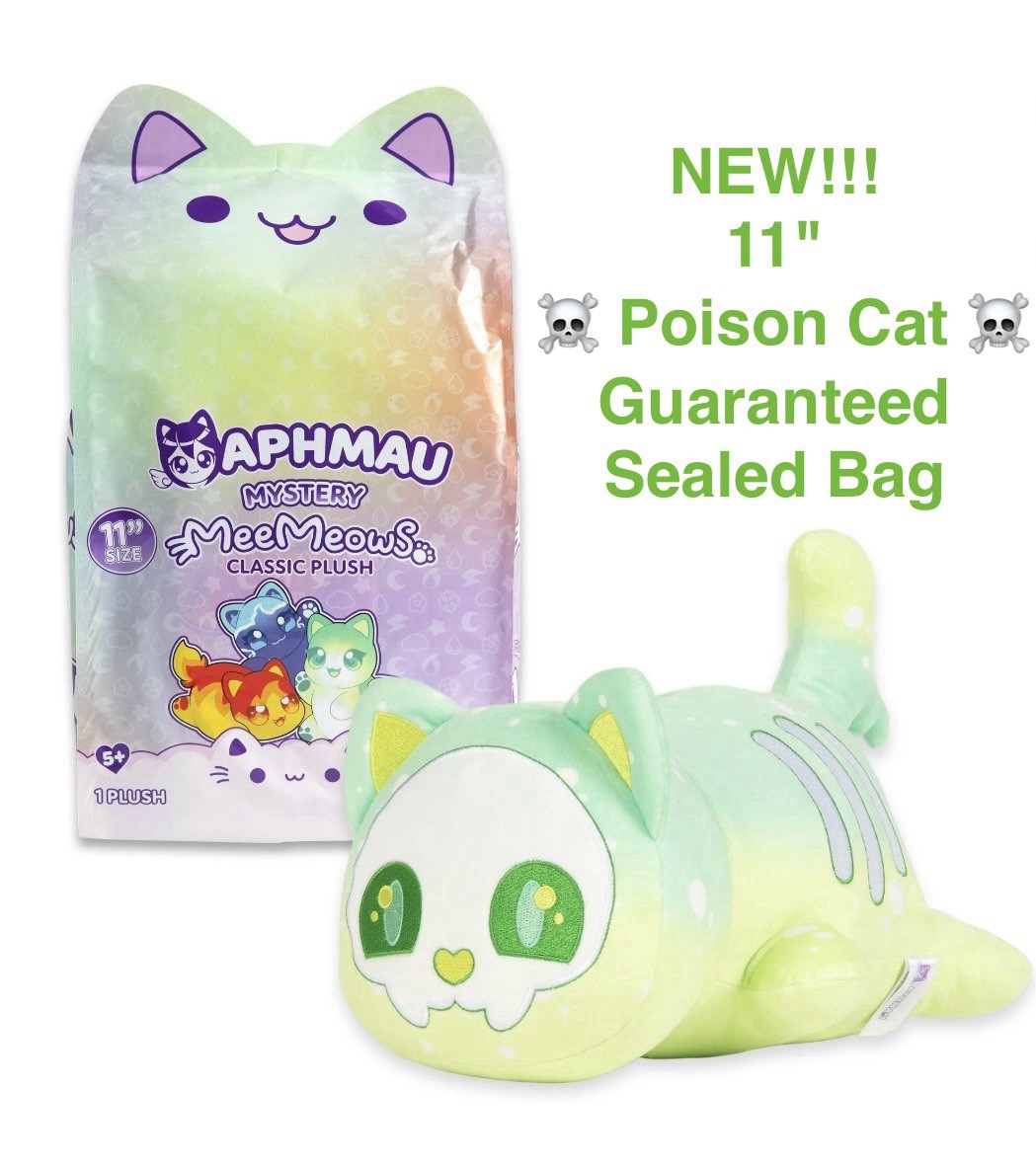 NEW!!! Aphmau MeeMeows 11” Poison Cat (NIB, sealed, guaranteed