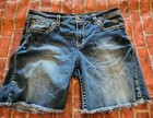 Miss Me Women's Mid-Rise Mid-Short Denim Shorts - Size 33 - Frayed Hem — photo 1