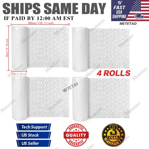 Air Pillow Film Cushion Roll 984' x 16" Small Bubble for Packaging 4 PACK video thumbnail