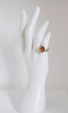 Rhodium Overlay 12mm Amber Solitaire Ring Mad...