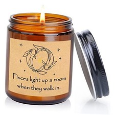 Funny Birthday Gifts for Women Men, Unique Candle Bday Gifts for Best Pisces