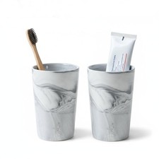 Marble Toothbrush Holder - 2 Ceramic Toothbrush Holders, Suitable for use in ...