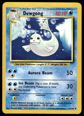 Pokemon TCG Base Set #025/102 Dewgong LP+