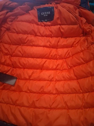 GUESS men's active sleeve screen printed puffer coat size M/ P2P 23 image 8