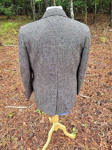 Harris Tweed 44R grau Vogelaugen Wolle teilgefüttert Sport Mantel Blazer Jacke - Bild 7 von 10