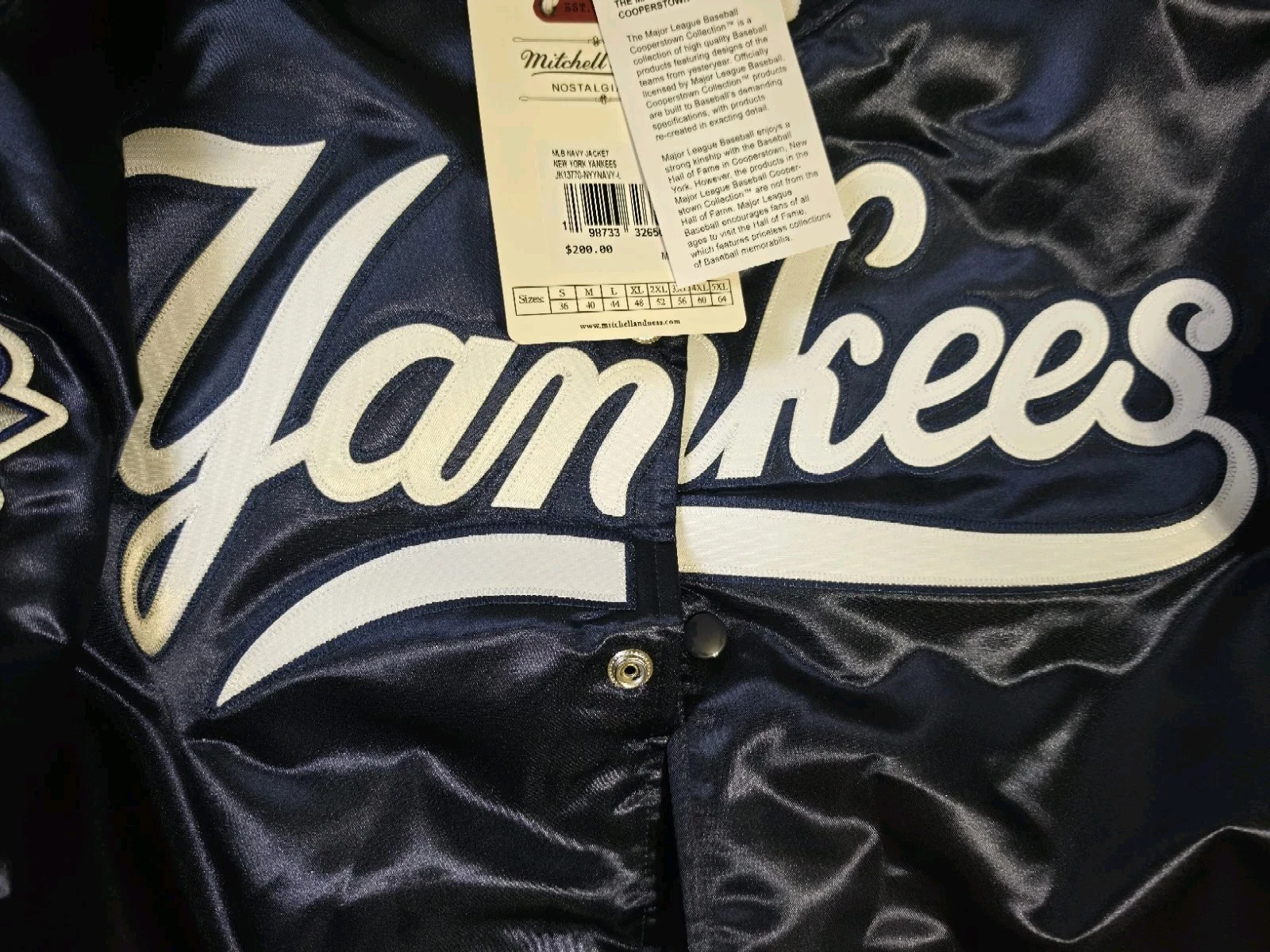 NEW YORK YANKEES MITCHELL & NESS 2000 SUBWAY SERIES JACKET SIZE XLARGE NEW TAGS! image 4
