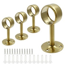 4 Pack 1-1/4 Inch Stainless Steel Curtain Rod Ceiling Mount Brackets