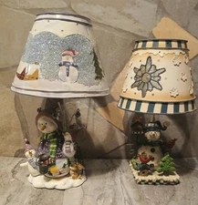 HOMCO Home Interiors Snowman Candle Holder Metal Vintage Lot Christmas Decor