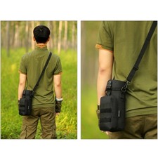 Water Bottle Pouch Tactical Oxford Waist Shoulder Bag for Outdoor Camping Hiking