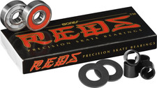 Reds Set of 8 Skateboard Bearings with Spacers Axle Washers NEW