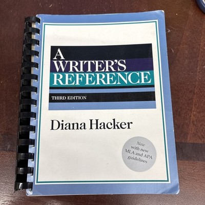 A Writer's Reference (Third Edition) by Diana Hacker, Good Book