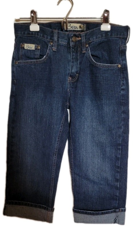 Berne Womens Sz 6 Cropped Denim Jean Capris Dark Wash MidRise 18" Inseam Stretch