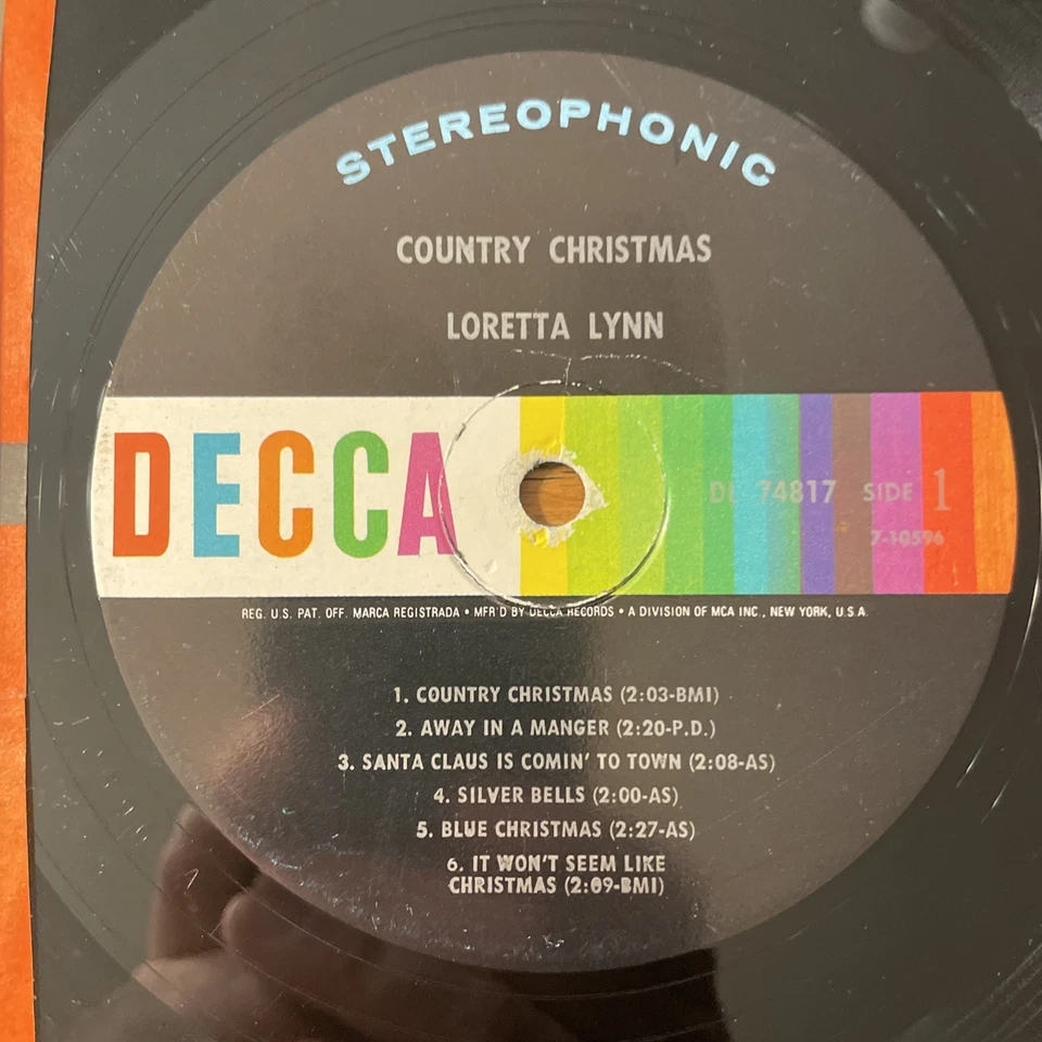 Loretta Lynn Country Christmas LP Decca Stereo Holiday + Inner VG+ Foto 3 de 4