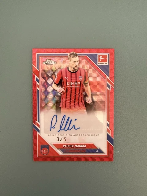 Patrick Mainka Auto Red Geometric /5 2025-26 Topps Chrome Bundesliga
